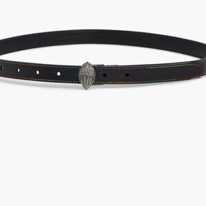 Kurt Geiger belt women's M/L leather skinny Eagle buckle bird  Safiano Leather